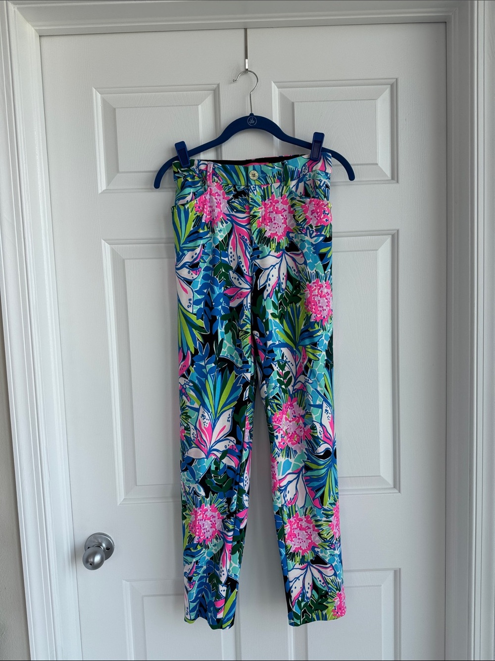 Lilly Pulitzer Multicolor Floral Straight-Leg Pants - Blue, Pink, Green